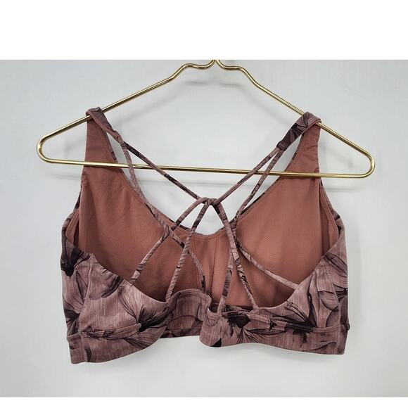 Athleta Women's Dark Floral Strappy Sports Bra Est Large - Picture 4 of 7